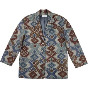 Vintage Milo Dallas Boston Southwestern Tapestry Jacket Woven Aztec Blazer